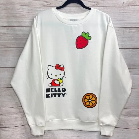 Hello Kitty White Crewneck Sweatshirt Women’s Size Small - Picture 3 of 7